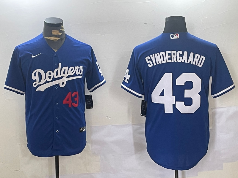 Men's Los Angeles Dodgers Noah Syndergaard #43 Blue Jersey